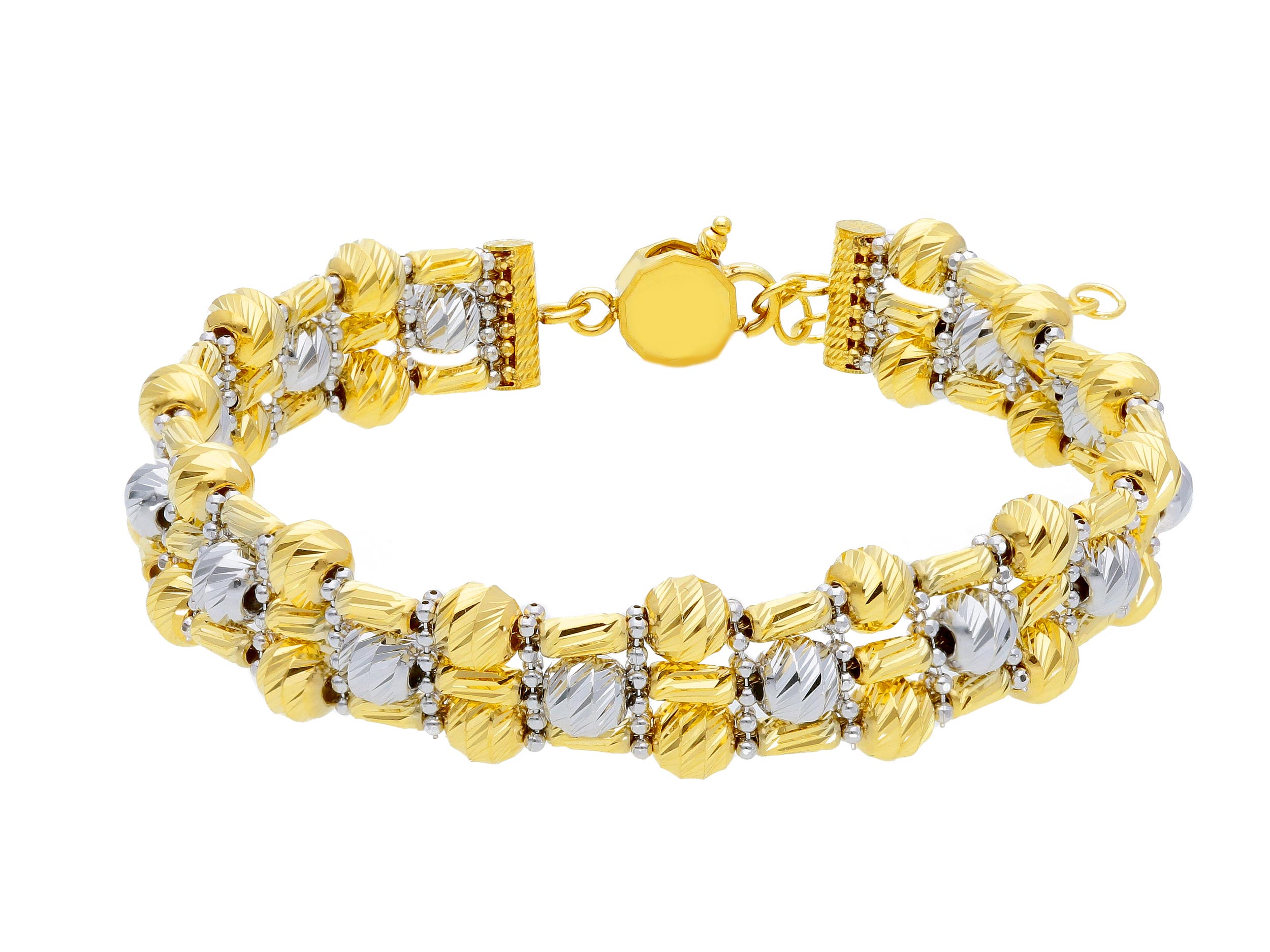 Beautiful 18ct Yellow And White Gold Gold Flexible Bracelet